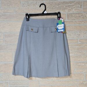 VTG Deadstock FANTASTIK FABRICS Gray Pleated Skirt Union Made JAMAICA A Mini